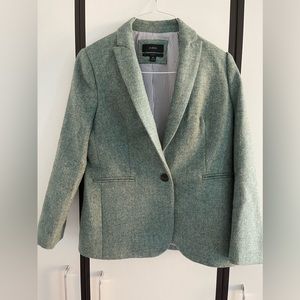 J. Crew Teal Grey Herringbone Blazer - English Wool